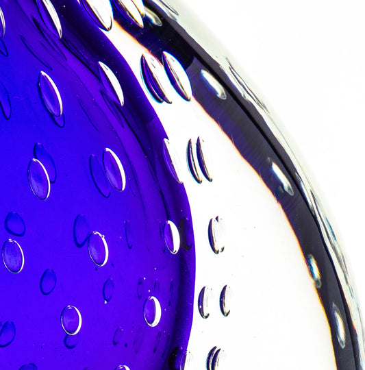 Murano Vase in Cobalt Blue with Bubbles