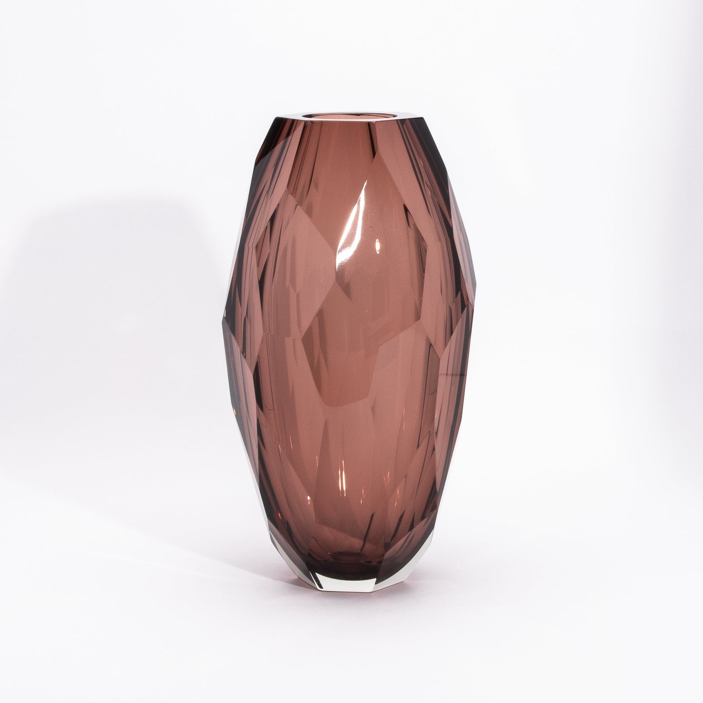 Murano Tall Faceted Vase in Amethyst