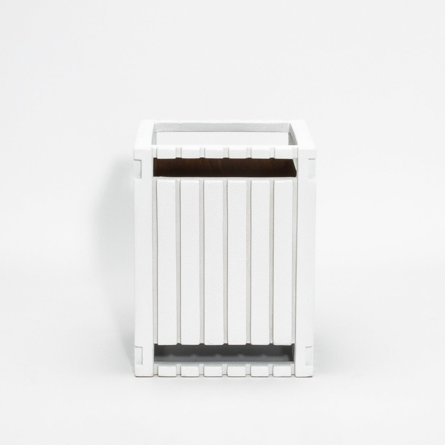 Waste Bin in White Shagreen Detail by R&Y Augousti