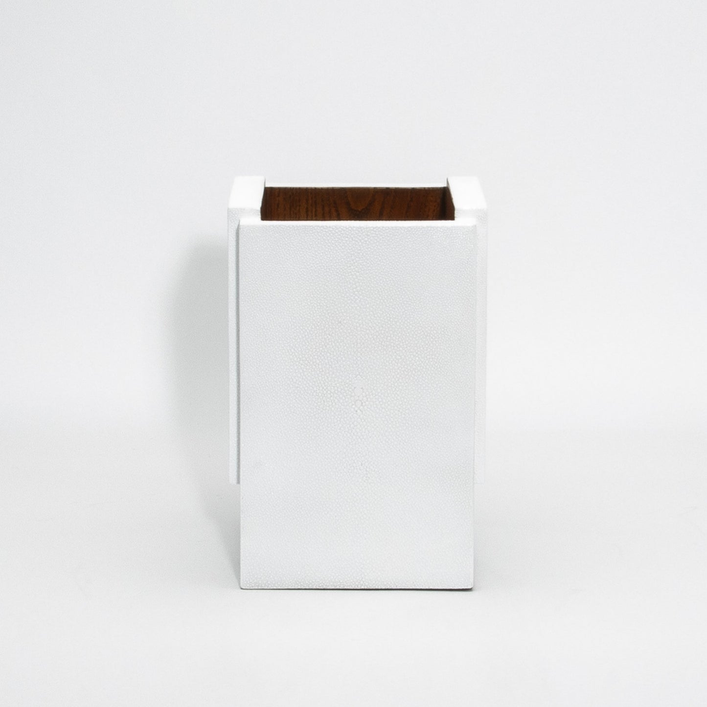 Waste Bin in White Shagreen by R&Y Augousti