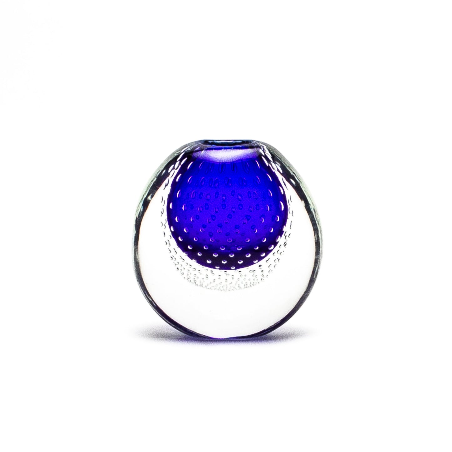 Murano Vase in Cobalt Blue with Bubbles