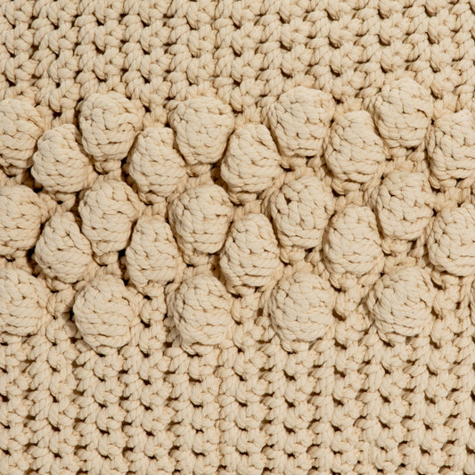 Cream Macrame Pillow
