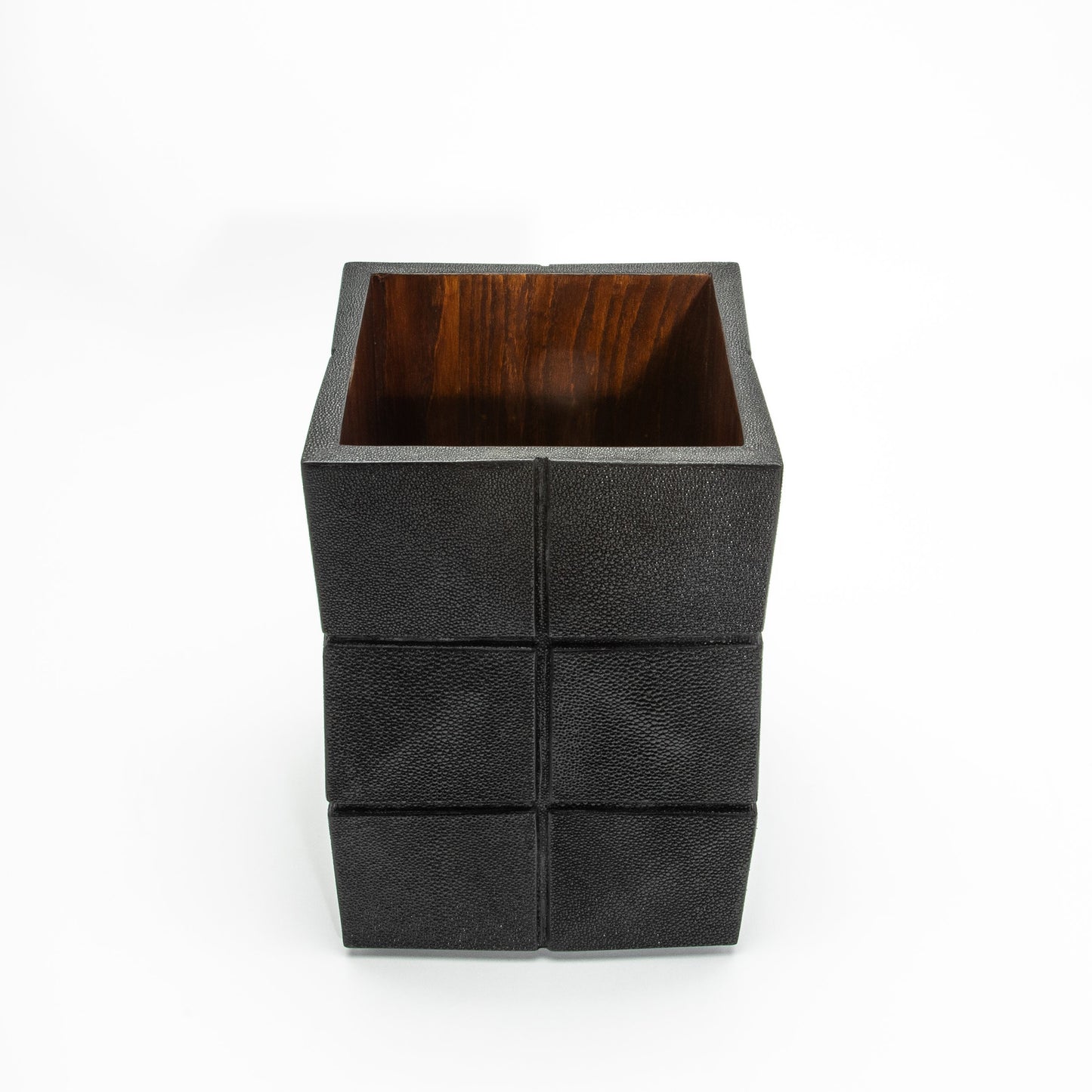 Waste Bin in Black Shagreen by R&Y Augousti