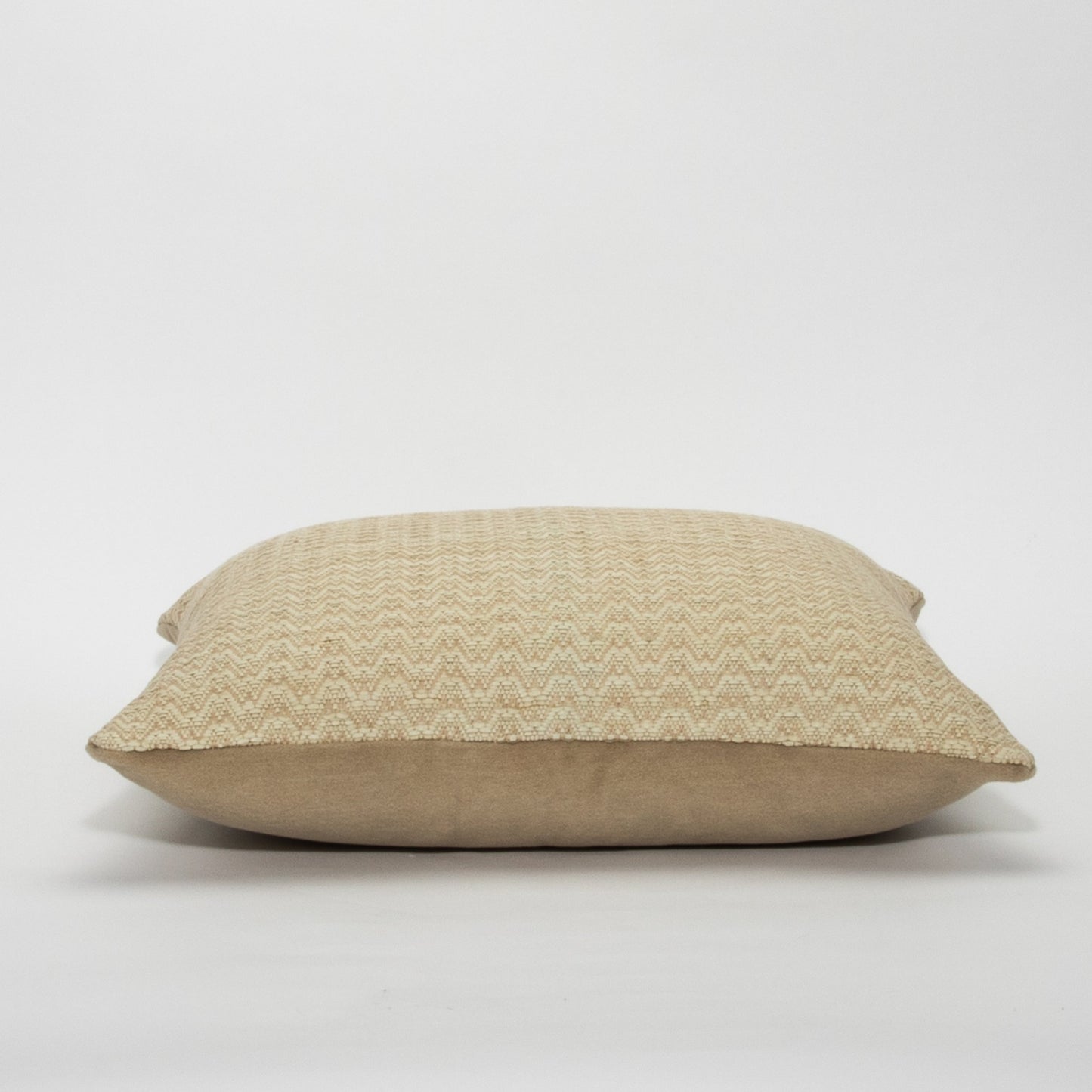 Tan Leather Chevron Pillow by MOGUL