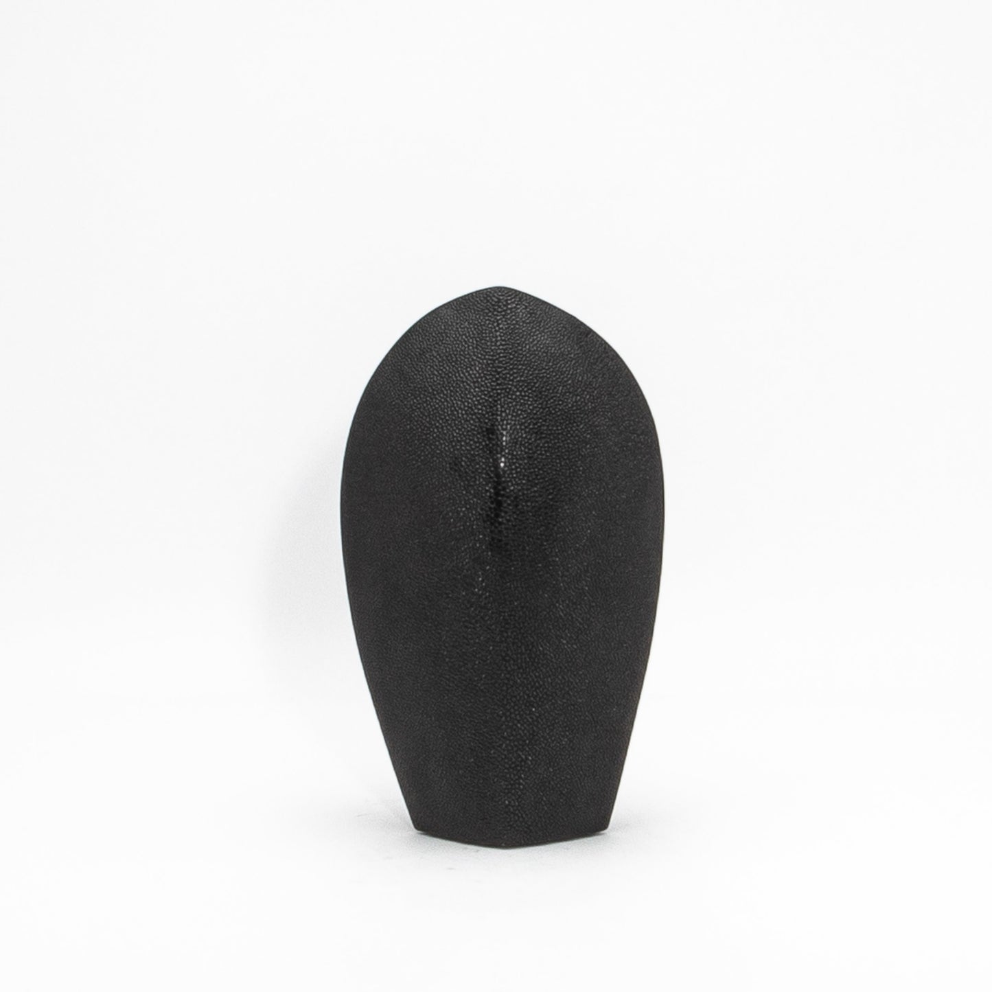Modern Abstract Sculpture in Black Shagreen by Patrick Coard Paris