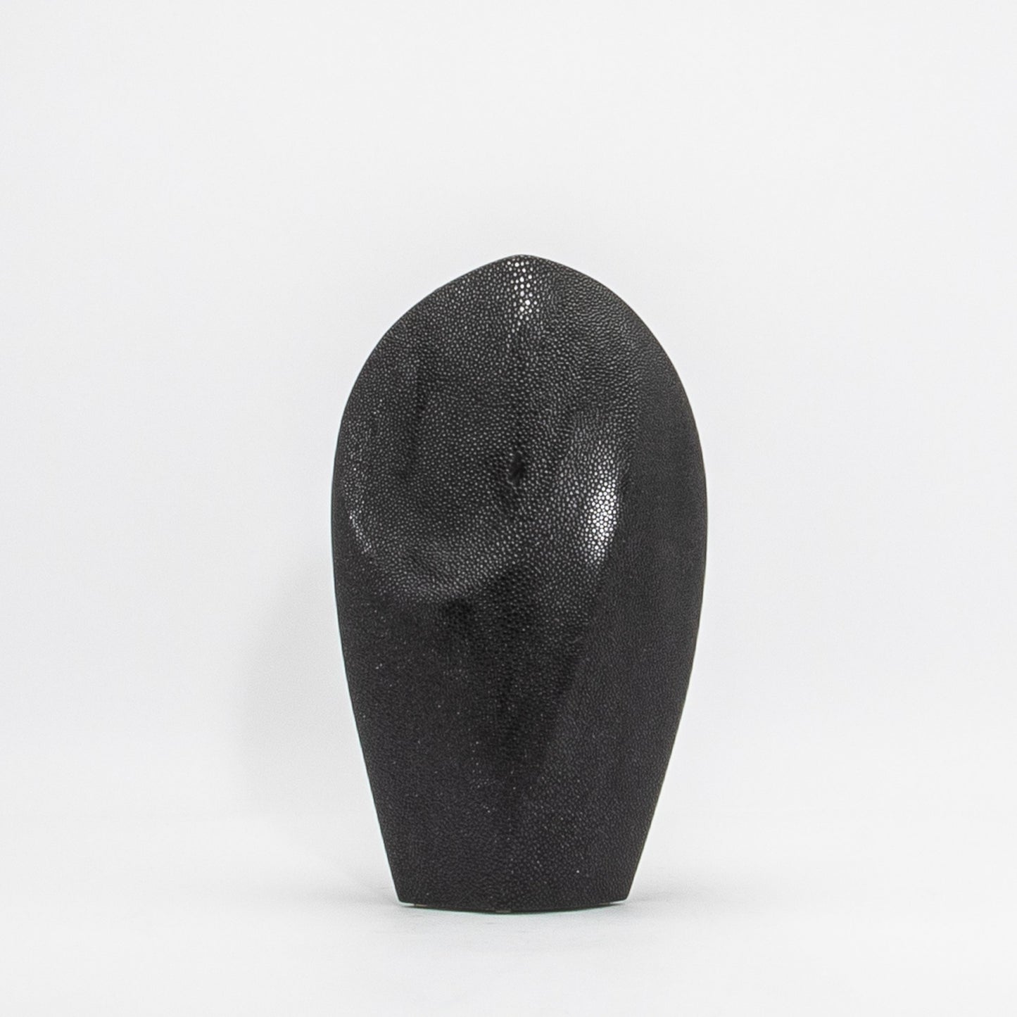 Modern Abstract Sculpture in Black Shagreen by Patrick Coard Paris