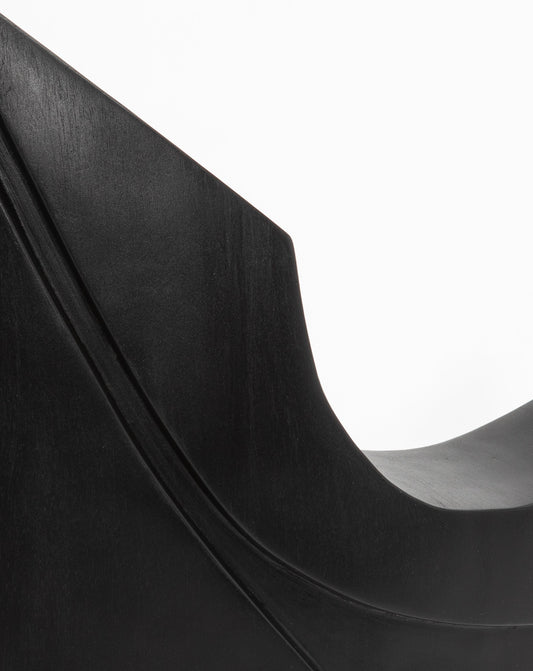 Modern Abstract Sculpture in Black Oak by Patrick Coard Paris