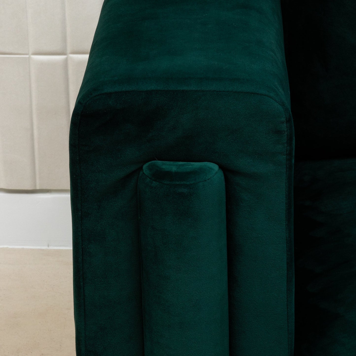 Chair in Green Velvet with Stainless Steel by MOGUL