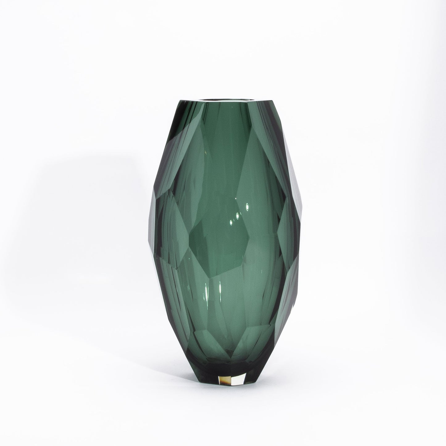 Murano Faceted Vase in Eucalyptus Green