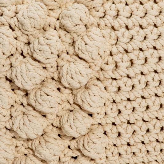 Cream Macrame Kidney Pillow