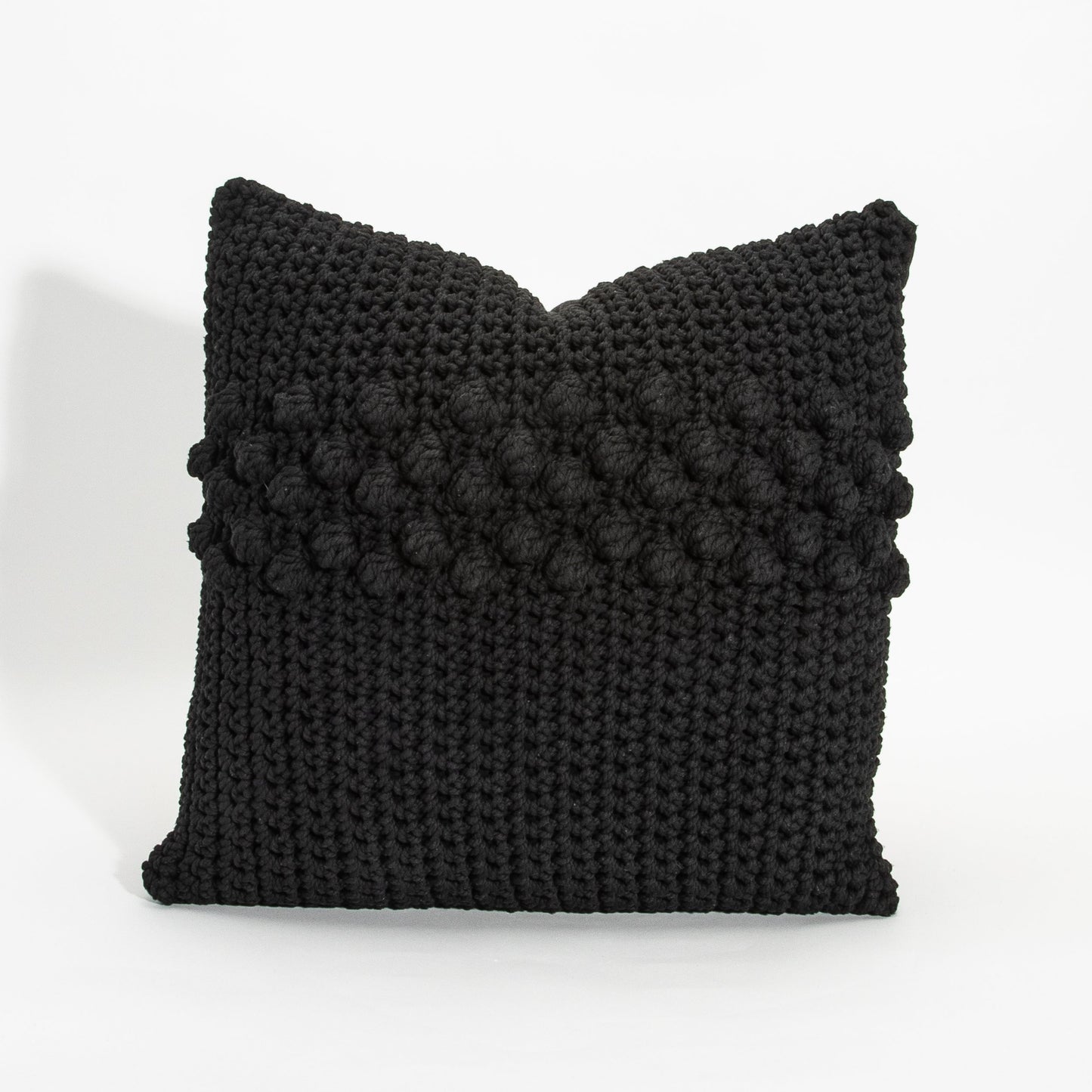 Black Macrame Pillow