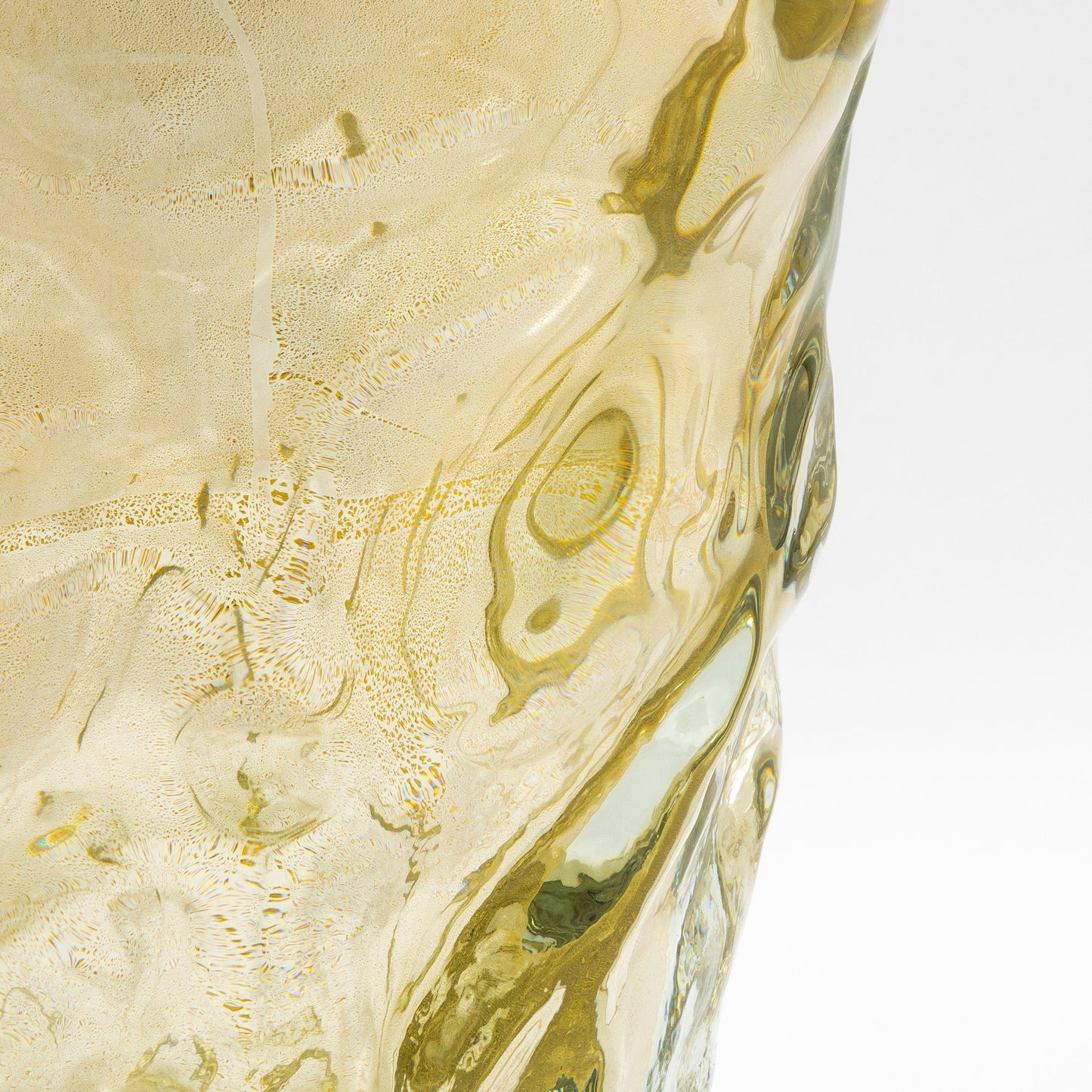 Murano Burri Vase in Clear with 24-karat Gold Flecks