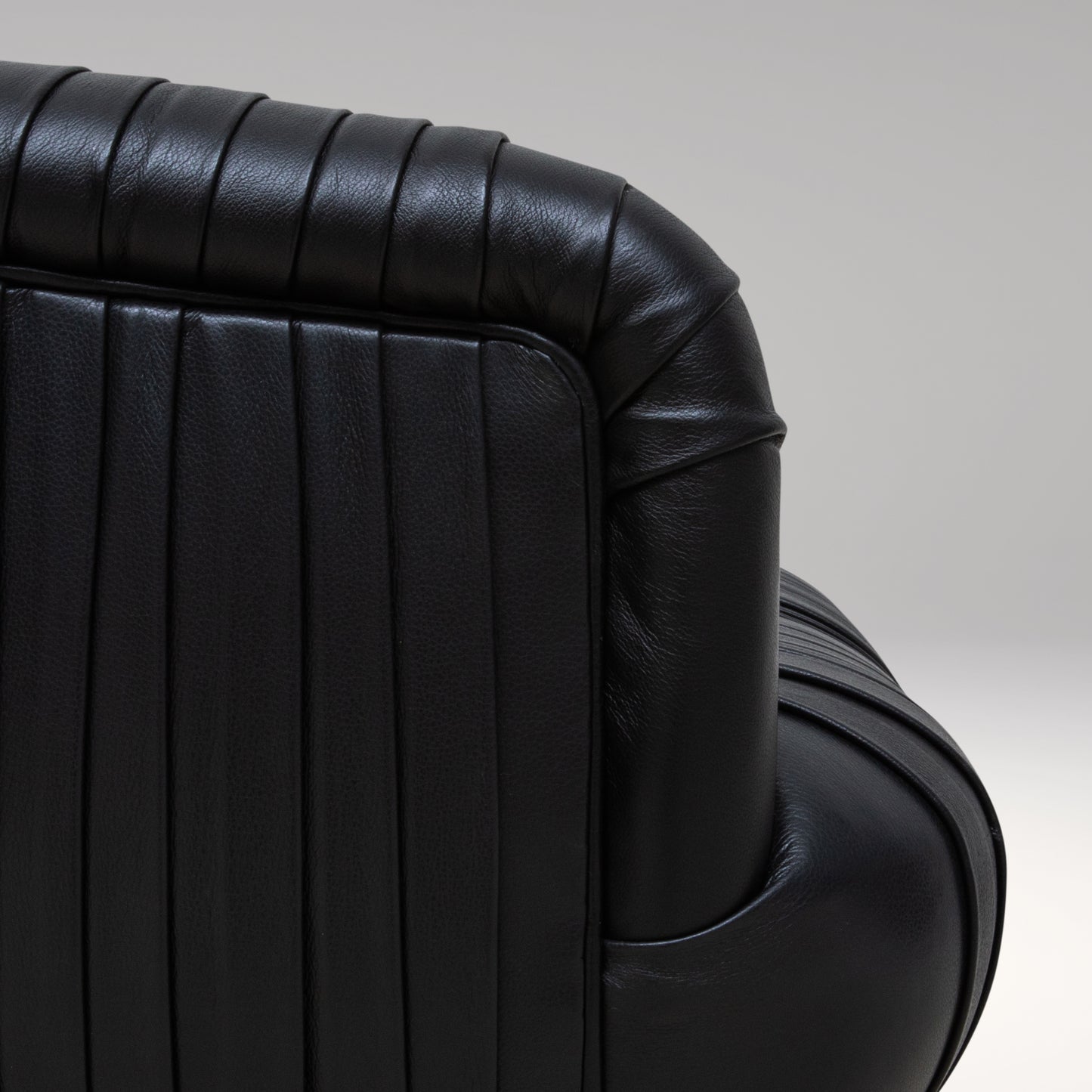 Black Leather Swivel Stool with Metal Base by MOGUL