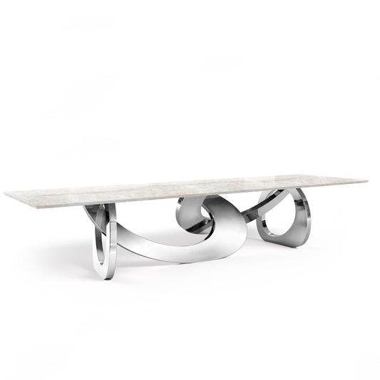 Sculptural Dining Table with Quartzite Top by Barberini & Gunnell