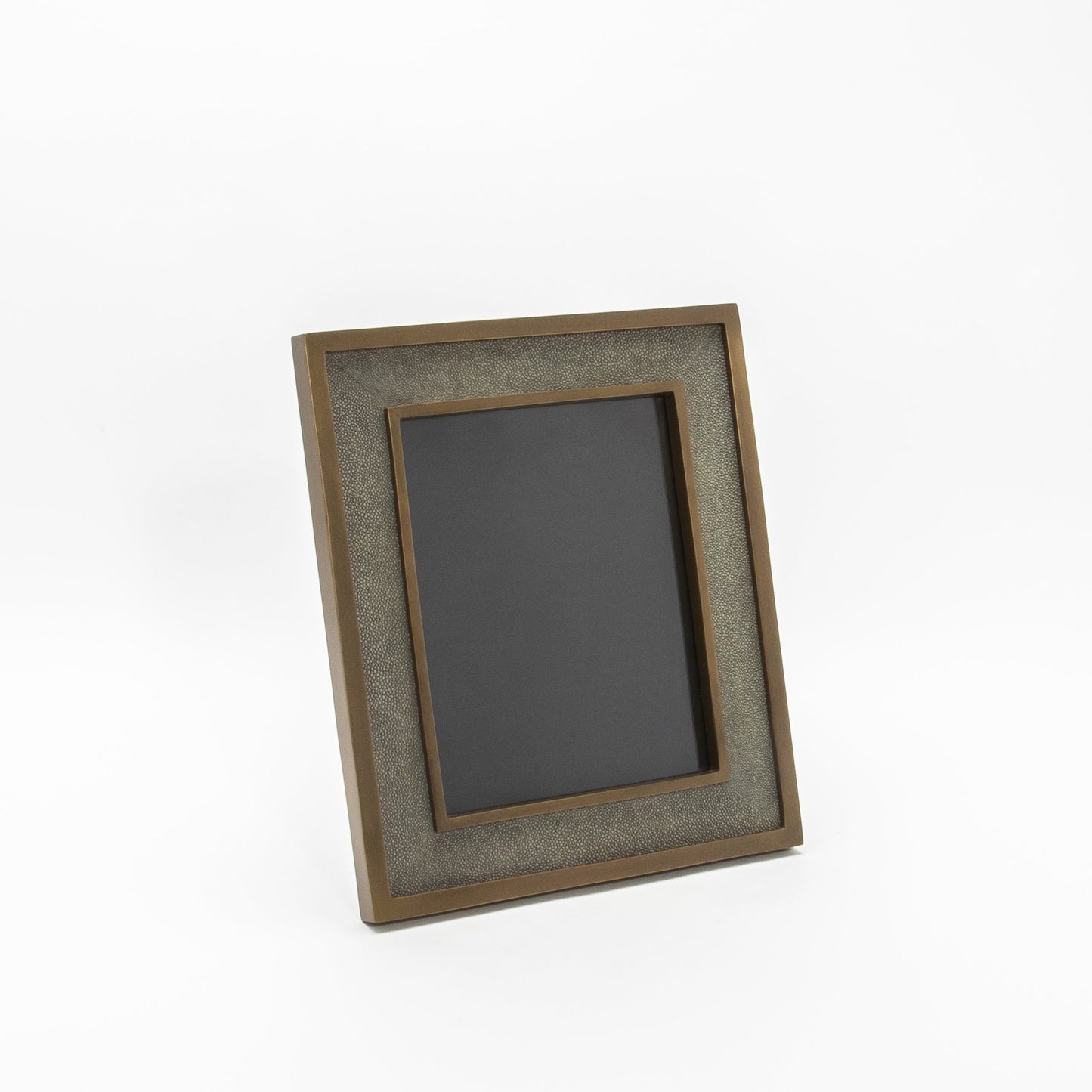 Picture Frame 8x10” in Grey Shagreen with Brass Details by KIFU Paris
