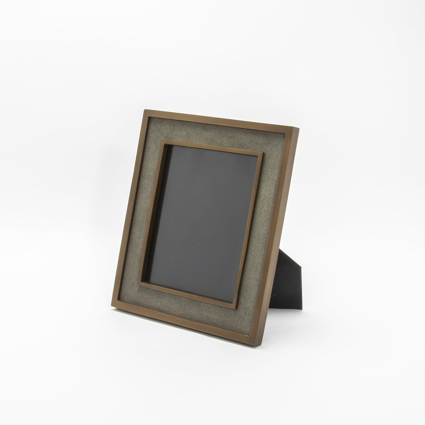 Picture Frame 8x10” in Grey Shagreen with Brass Details by KIFU Paris