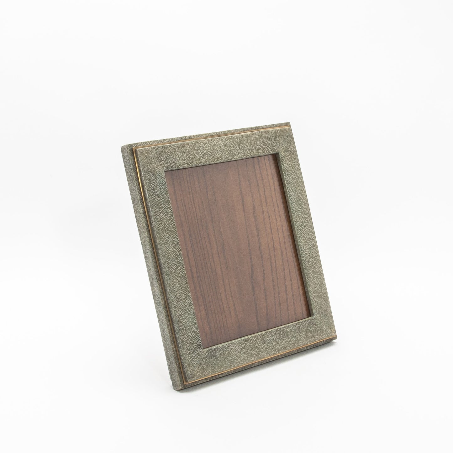 Picture Frame in Grey Shagreen with Brass Indentation by R&Y Augousti