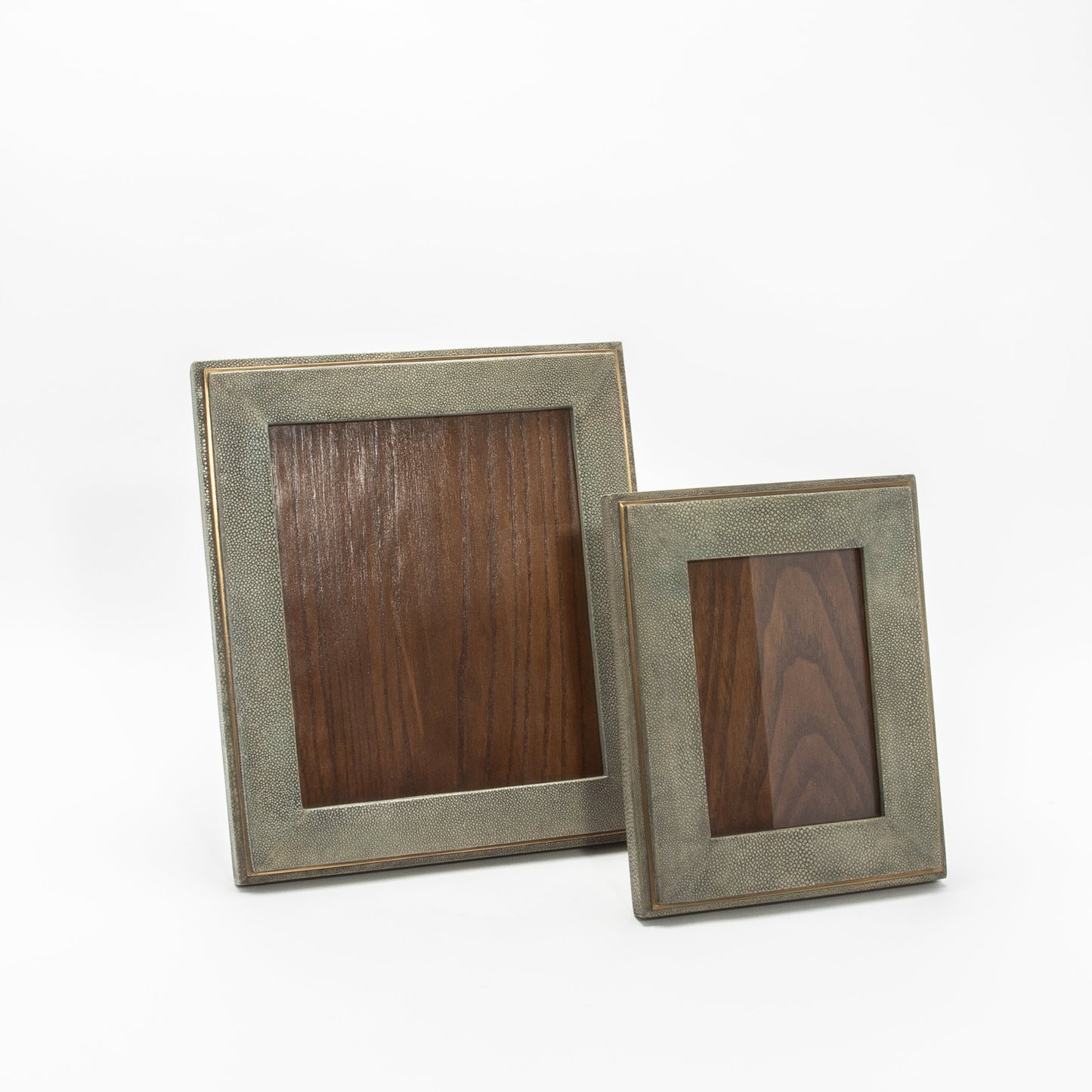 Picture Frame in Grey Shagreen with Brass Indentation by R&Y Augousti