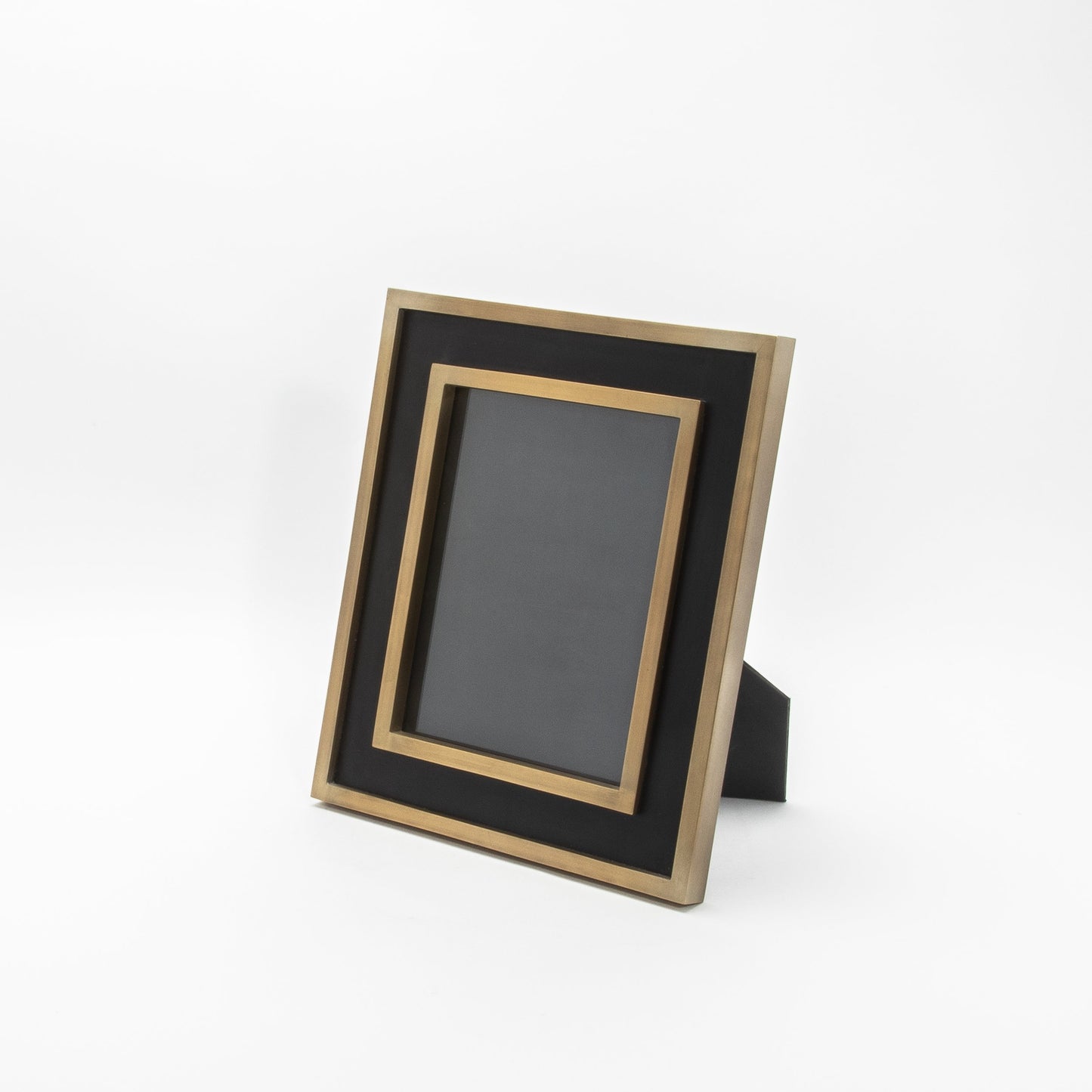 Picture Frame in Black Oak with Brass Details by KIFU Paris