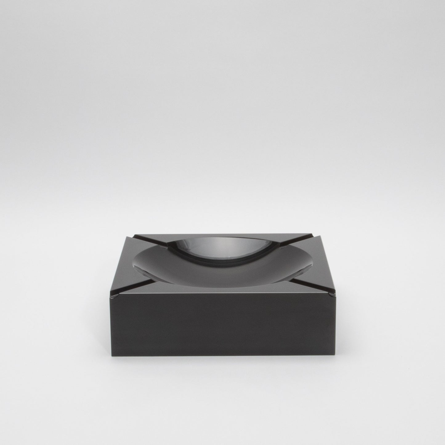 Black Crystal Cigar Ashtray by KA Glass
