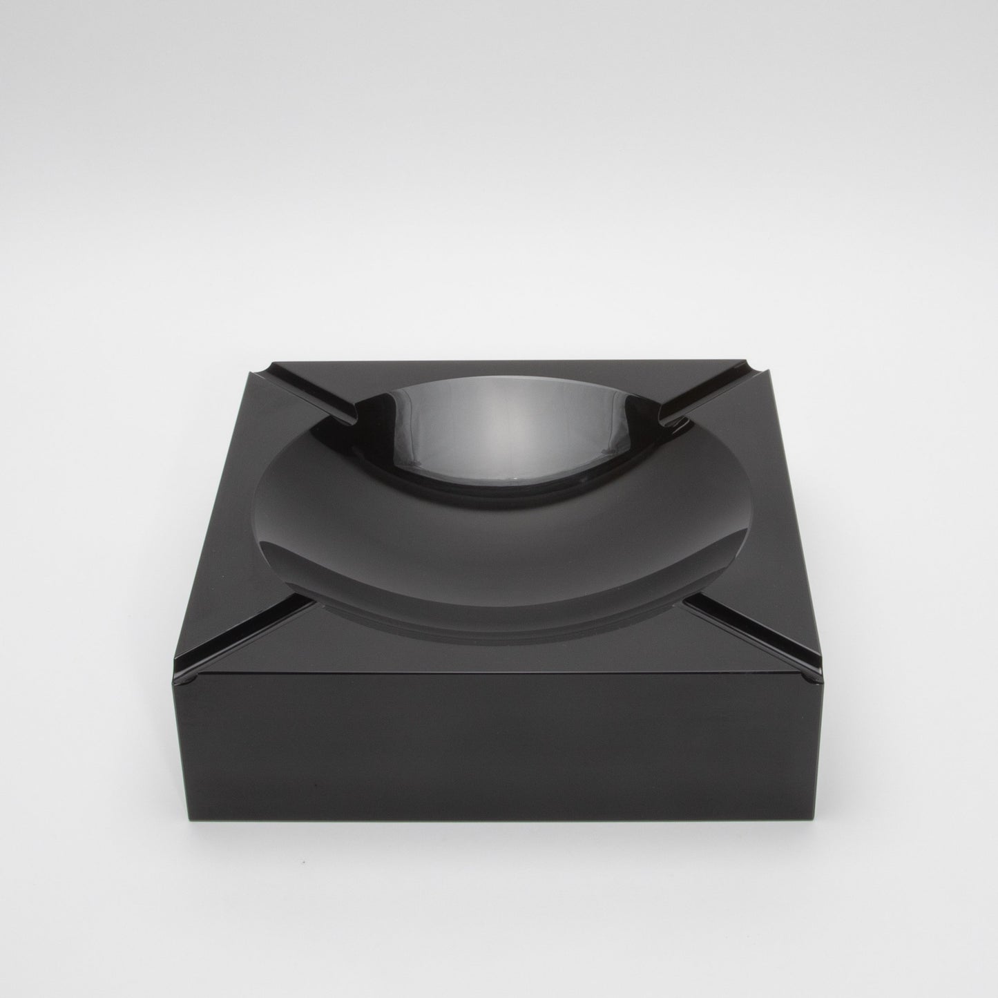 Black Crystal Cigar Ashtray by KA Glass