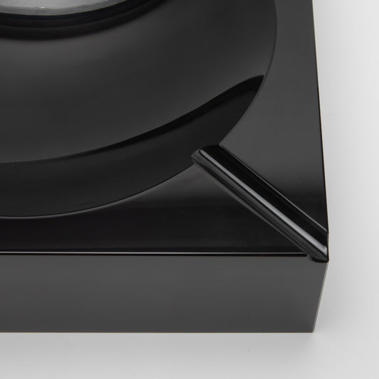 Black Crystal Cigar Ashtray by KA Glass