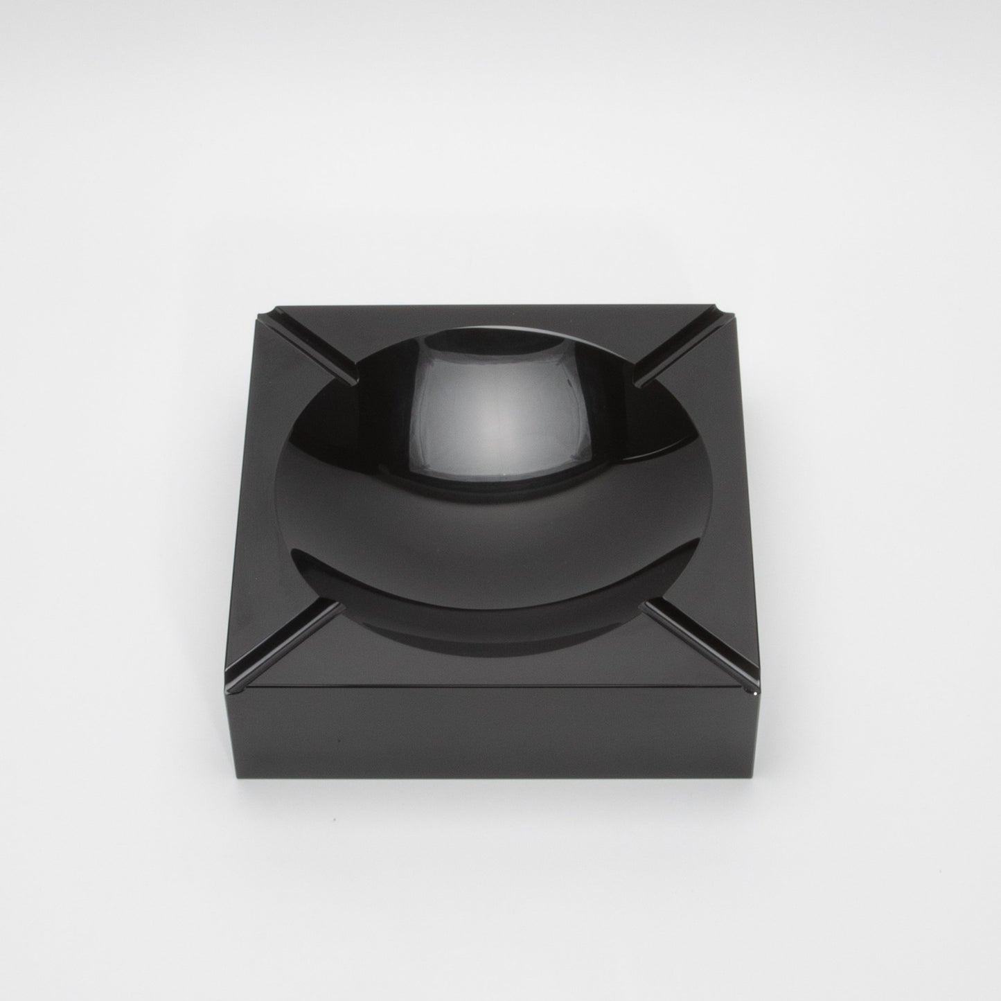 Black Crystal Cigar Ashtray by KA Glass