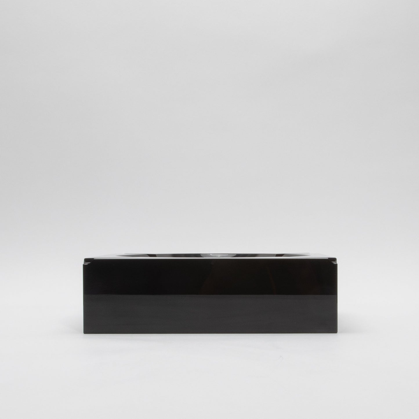 Black Crystal Cigar Ashtray by KA Glass