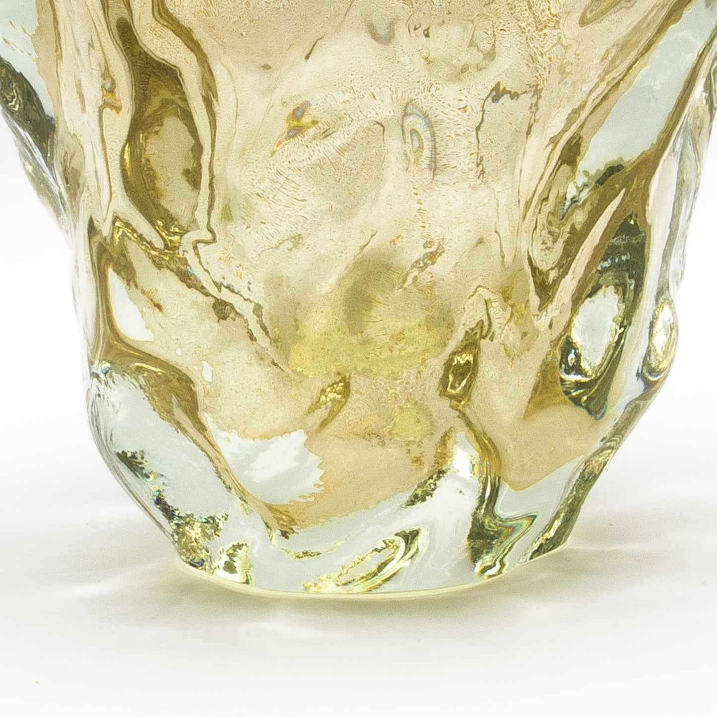 Murano Burri Vase in Clear with 24-karat Gold Flecks