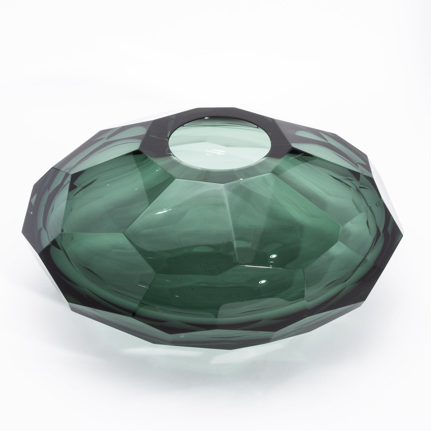 Murano Faceted Bowl in Eucalyptus Green