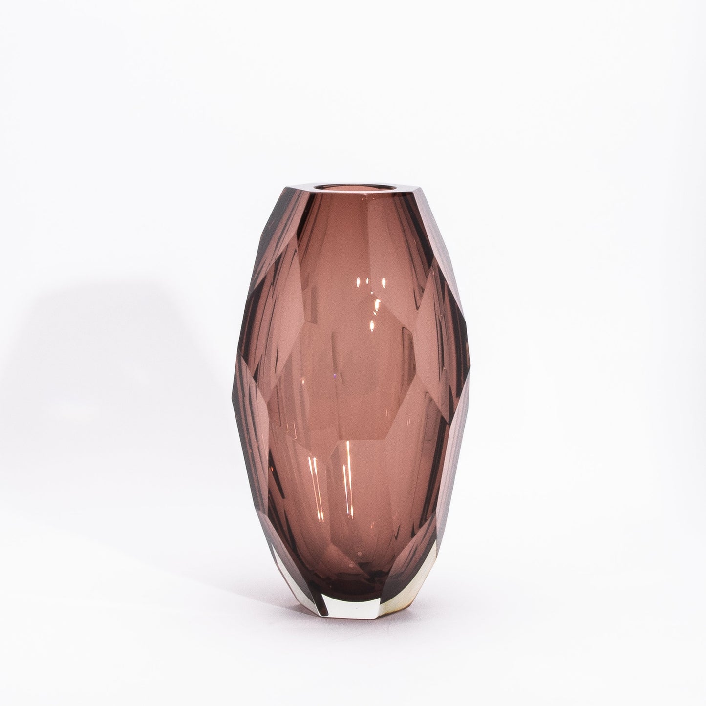 Murano Tall Faceted Vase in Amethyst