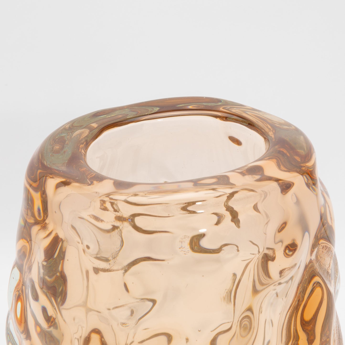 Murano Sculptural Bowl in Rose Gold