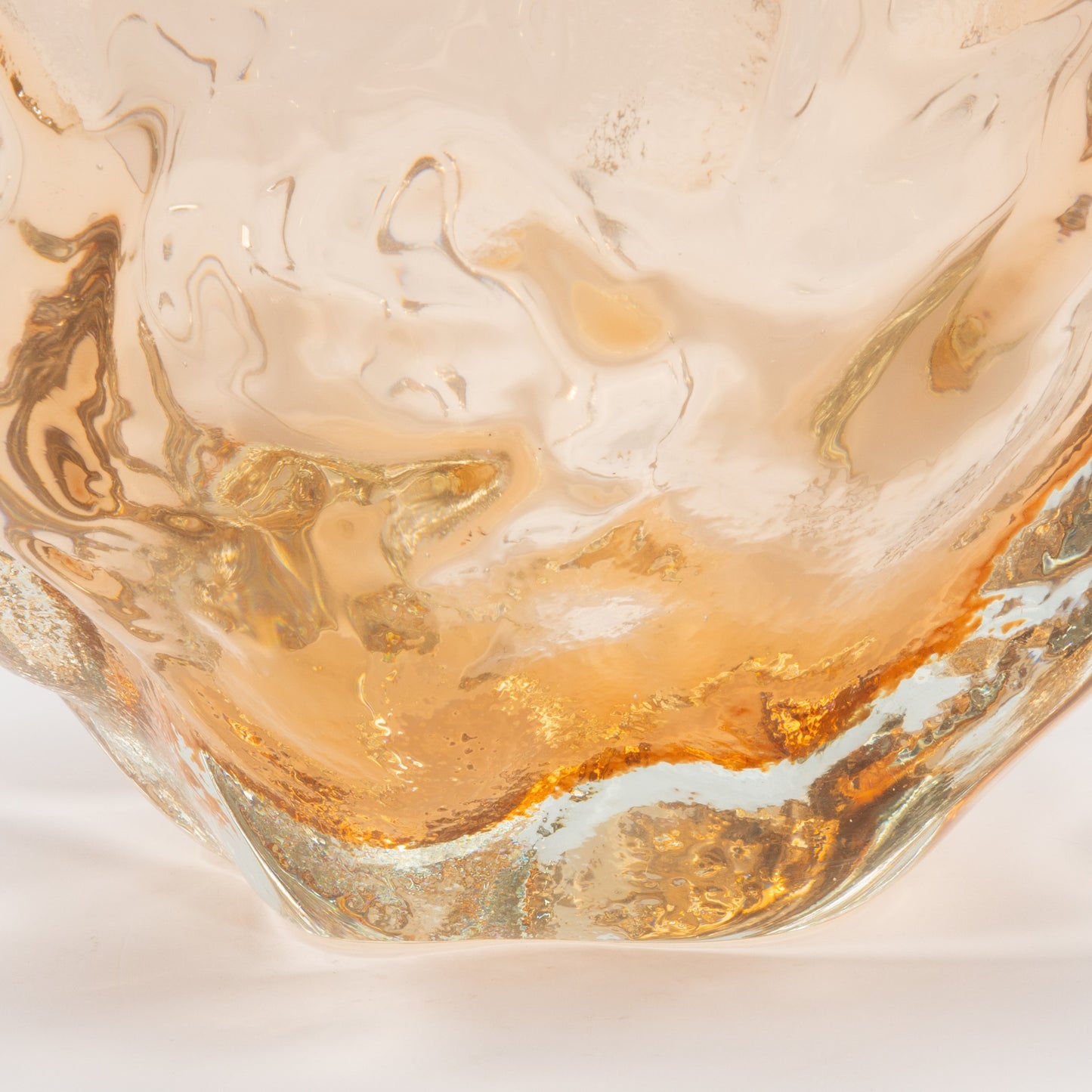 Murano Sculptural Bowl in Rose Gold