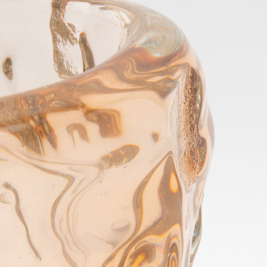Murano Sculptural Bowl in Rose Gold