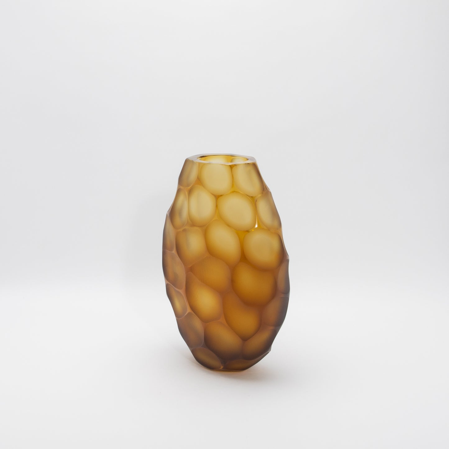 Murano Battuto Vase in Amber