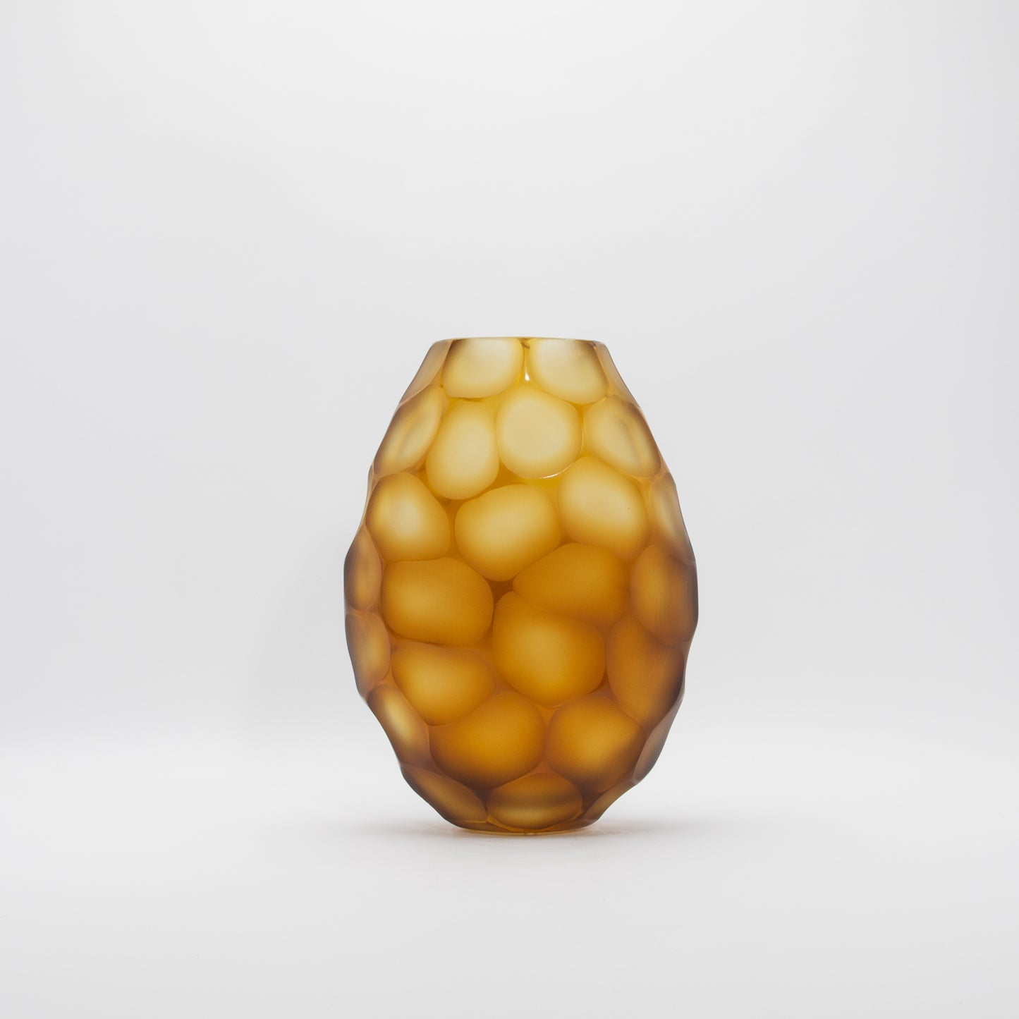Murano Battuto Vase in Amber