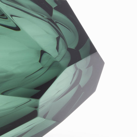 Murano Faceted Bowl in Eucalyptus Green