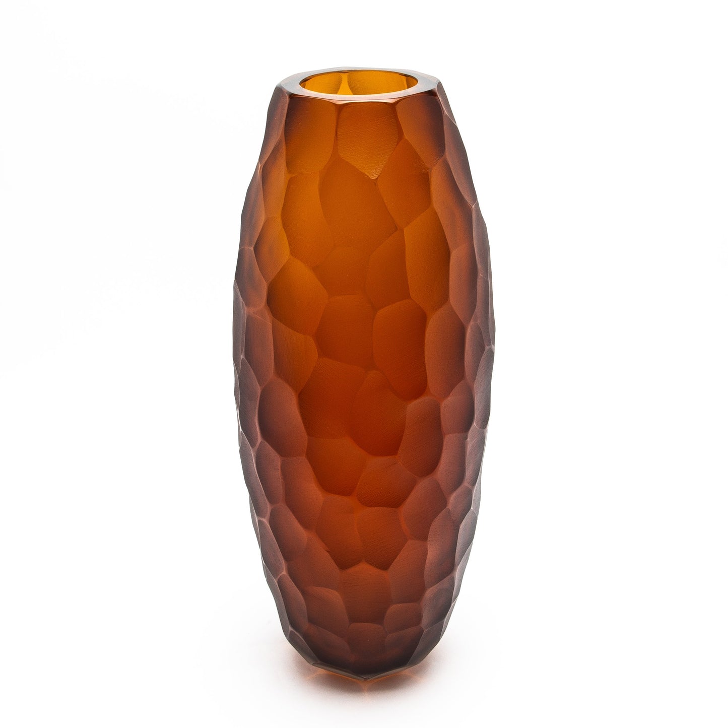 Murano Battuto Vase in Tobacco