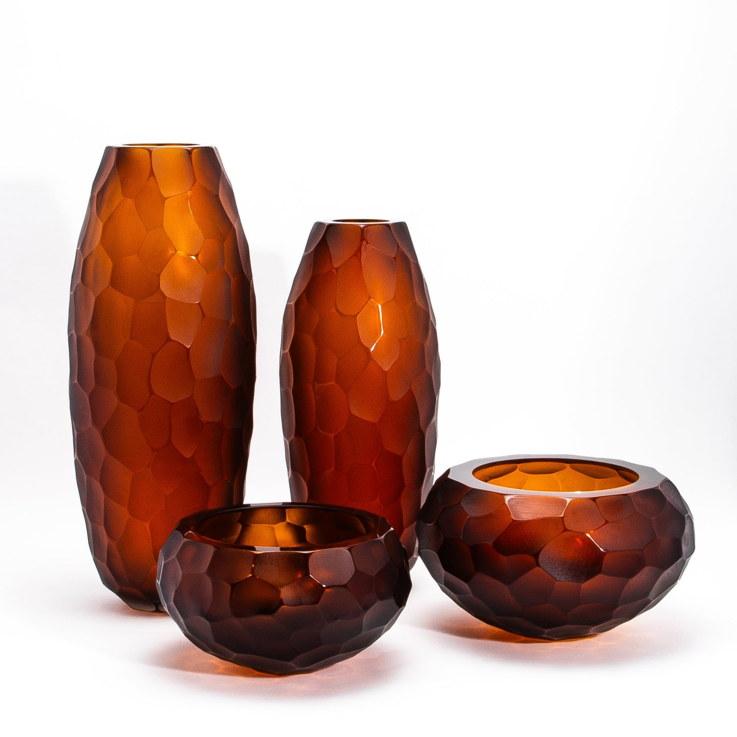 Murano Battuto Vase in Tobacco
