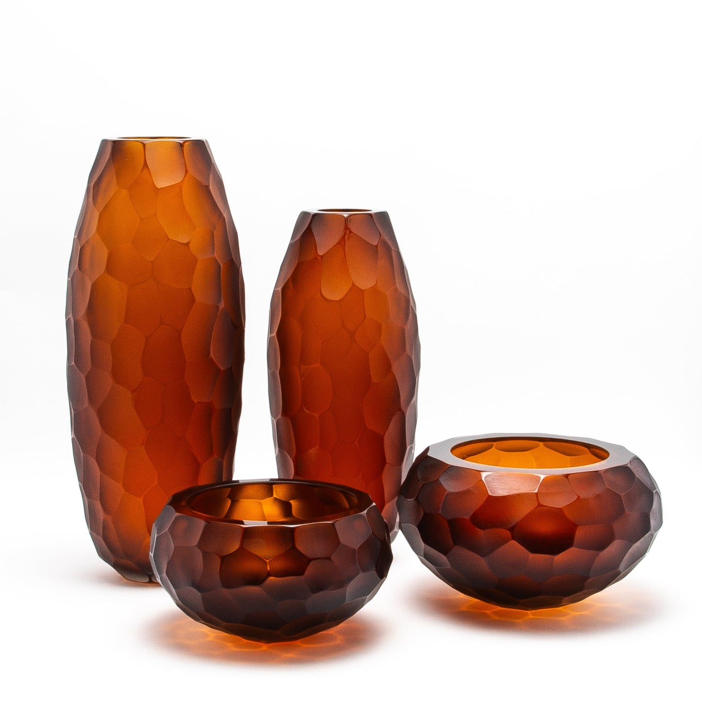 Murano Battuto Vase in Tobacco