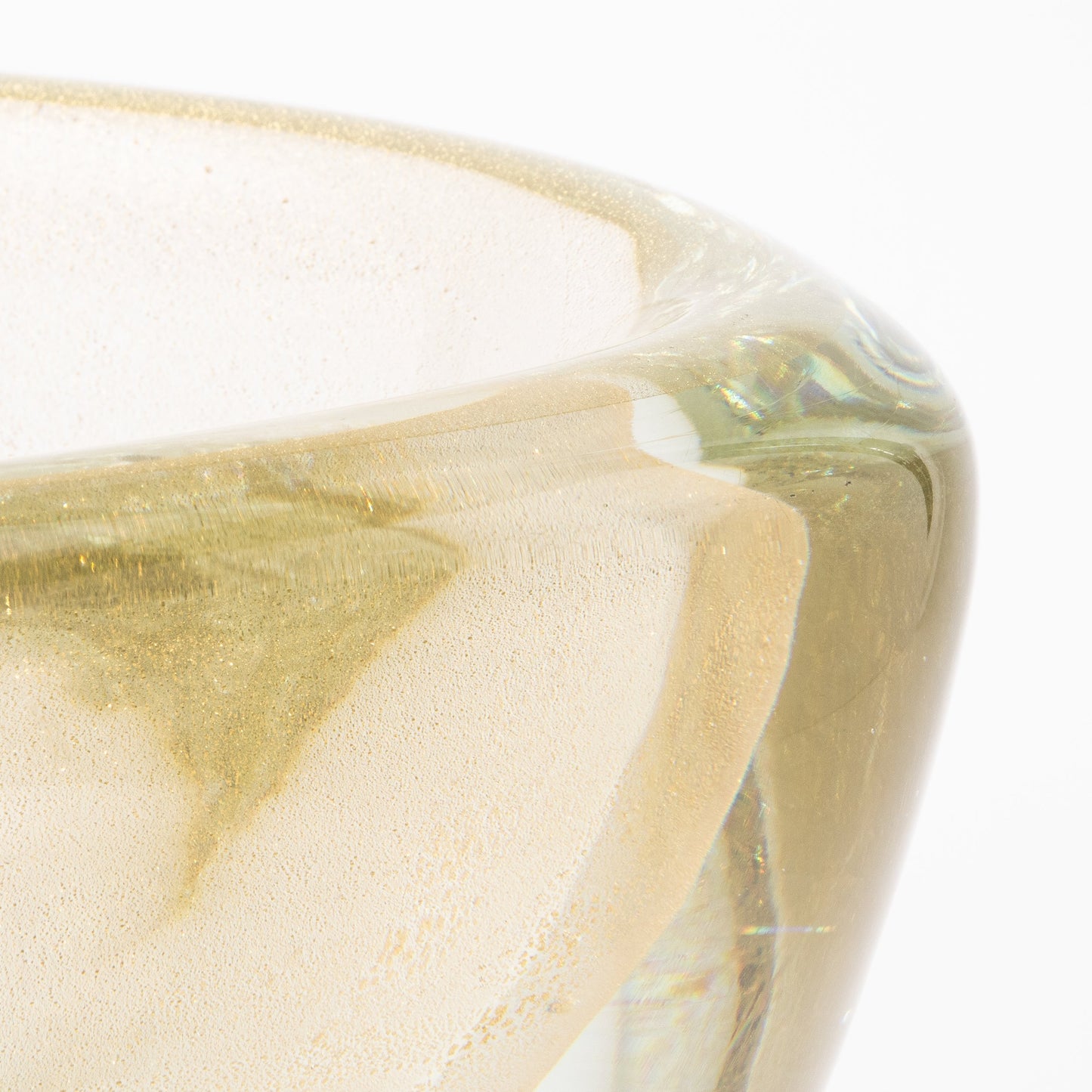 Murano Vase with 24-karat Gold Flecks and Bubbles