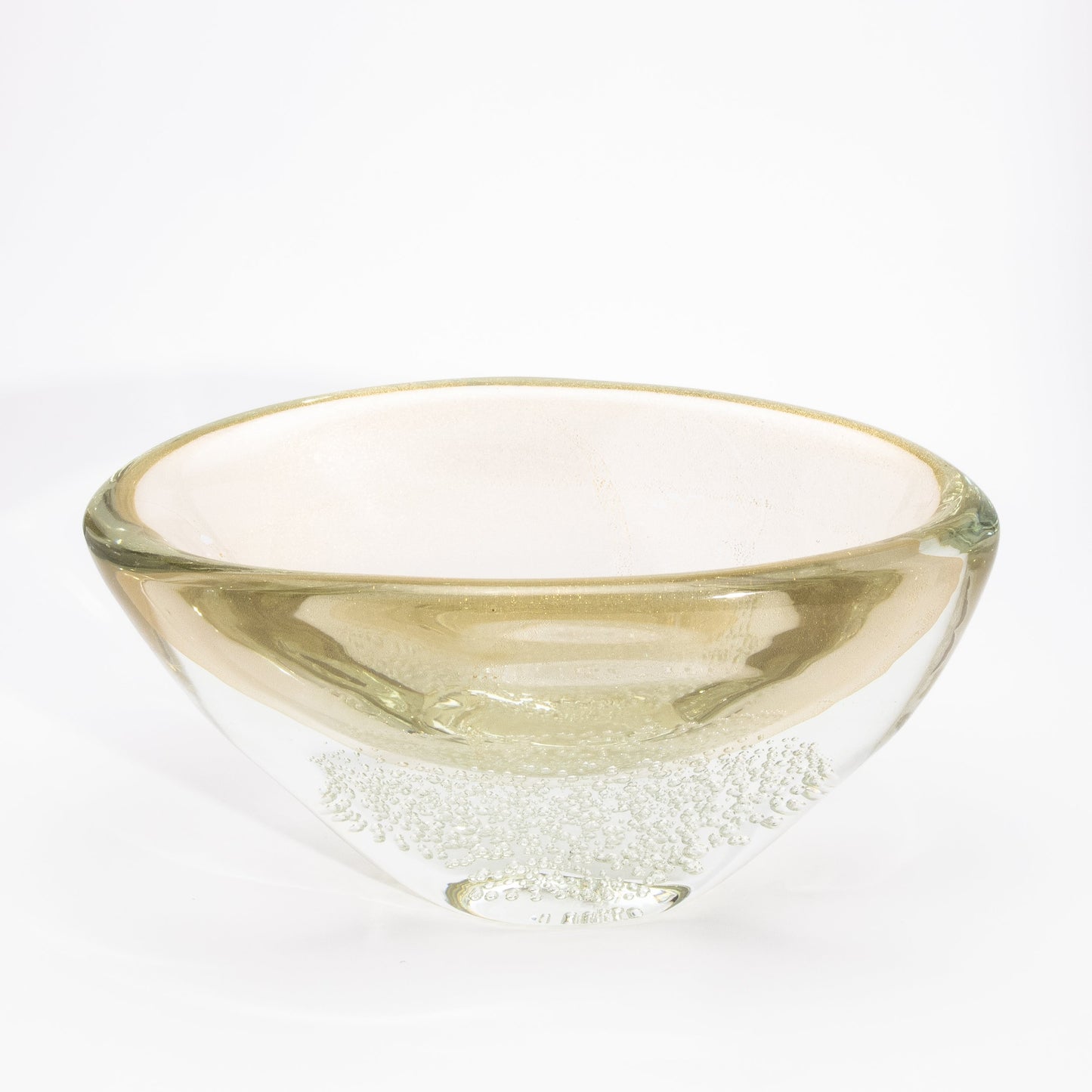 Murano Vase with 24-karat Gold Flecks and Bubbles