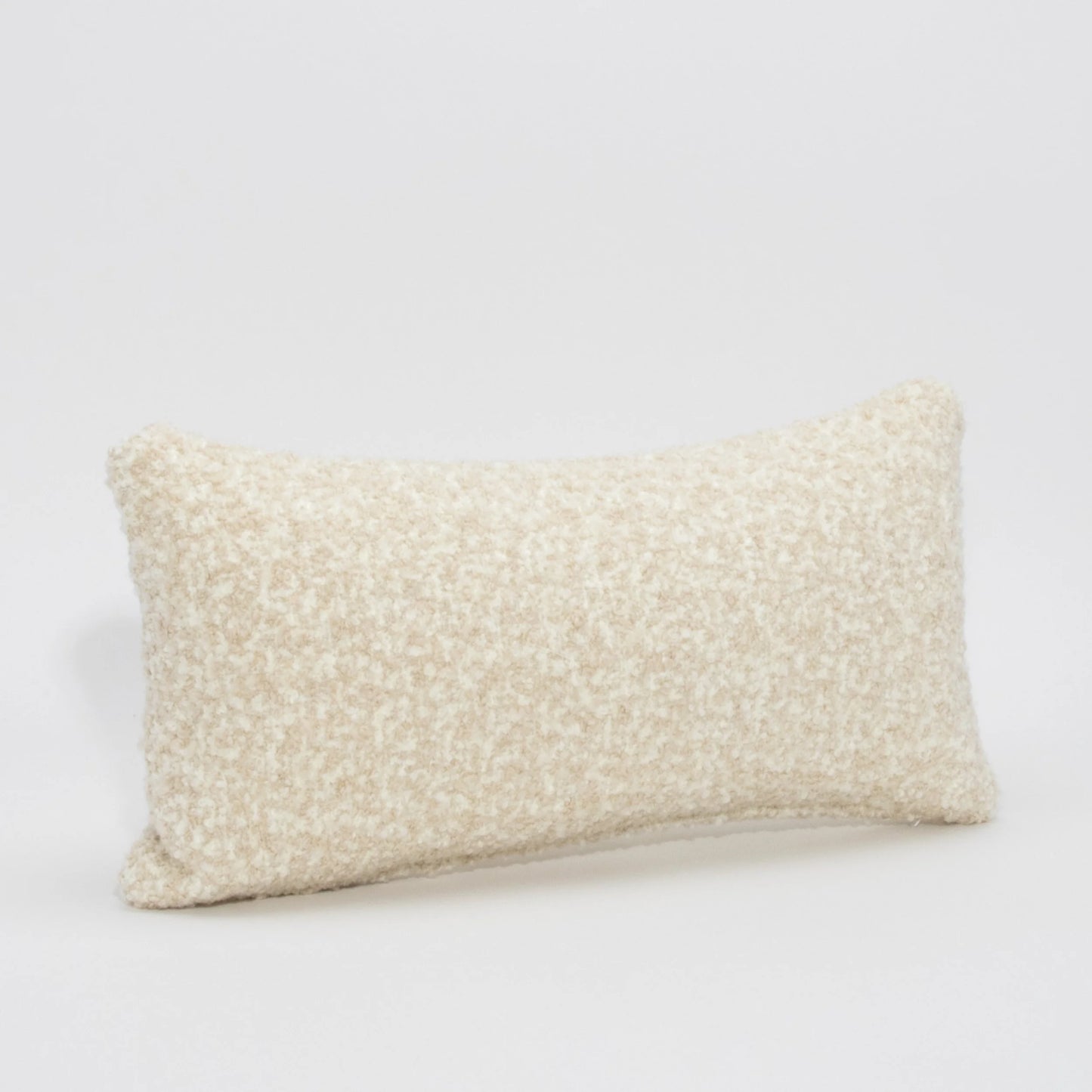 Cream and Tan Boucle Kidney Pillow By MOGUL
