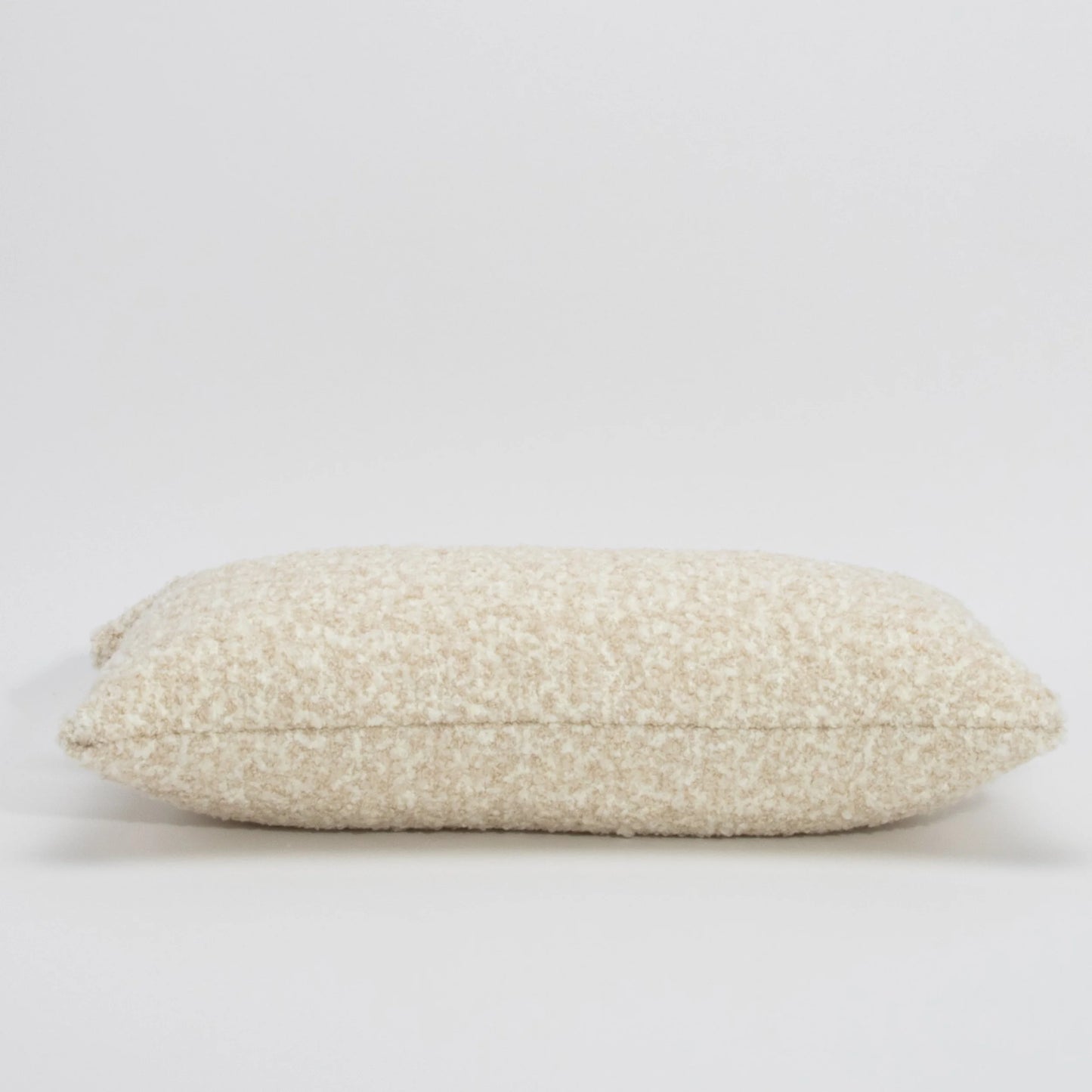 Cream and Tan Boucle Kidney Pillow By MOGUL