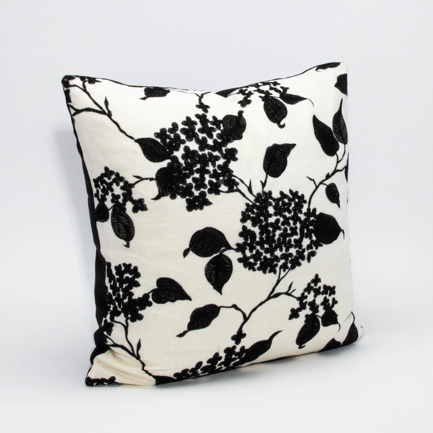 Black and White Floral Pillow By MOGUL