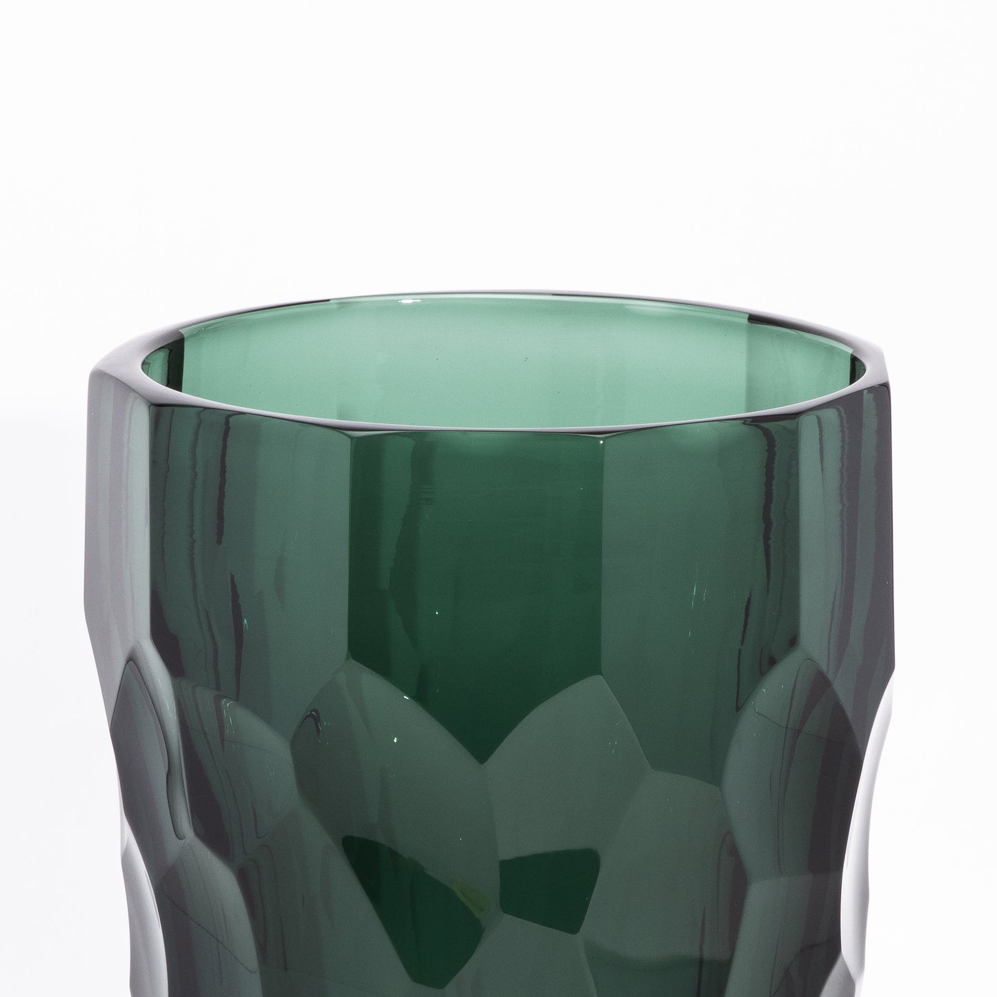 Murano Faceted Vase in Eucalyptus Green