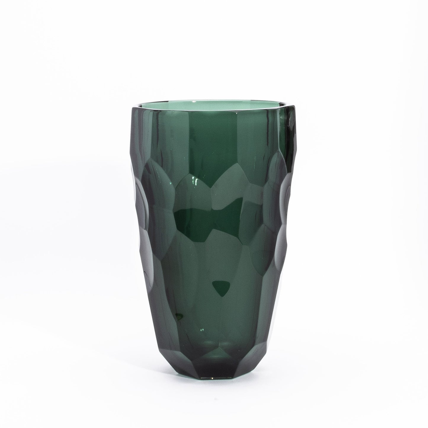Murano Faceted Vase in Eucalyptus Green