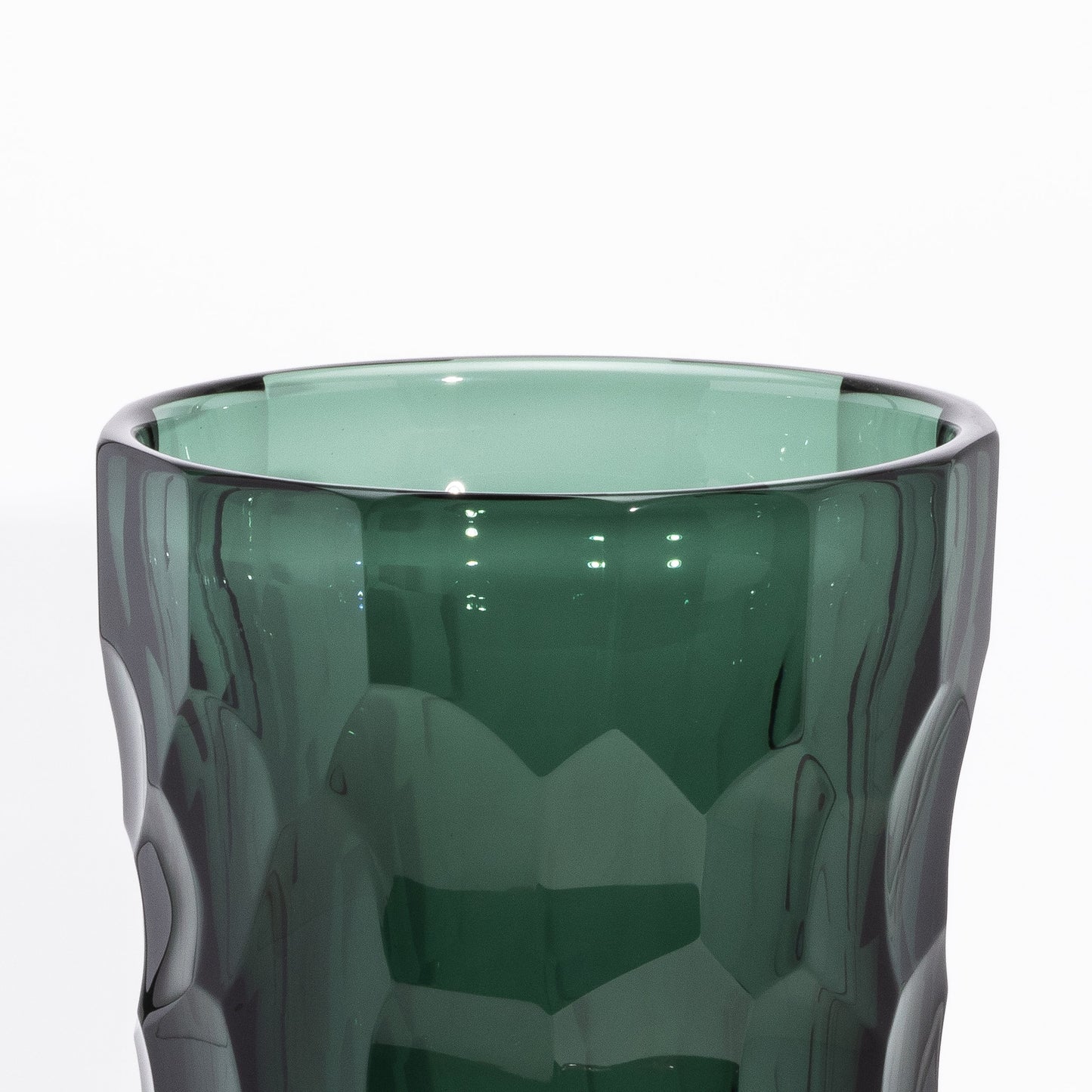 Murano Faceted Vase in Eucalyptus Green