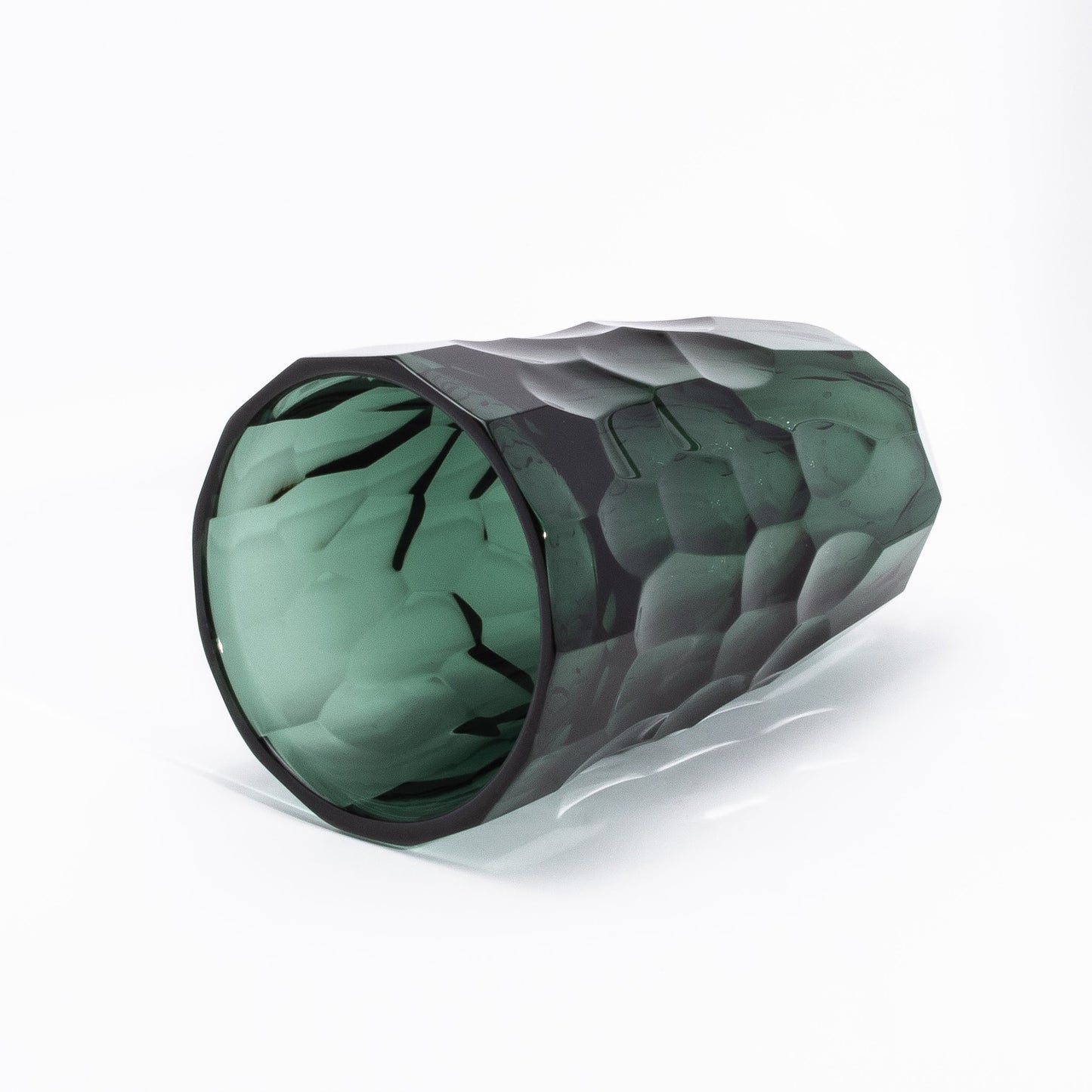 Murano Faceted Vase in Eucalyptus Green