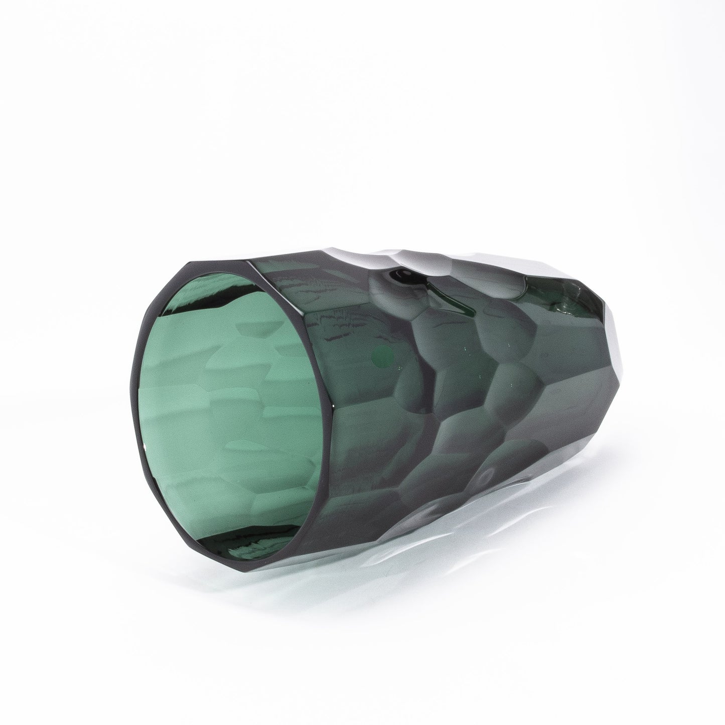 Murano Faceted Vase in Eucalyptus Green